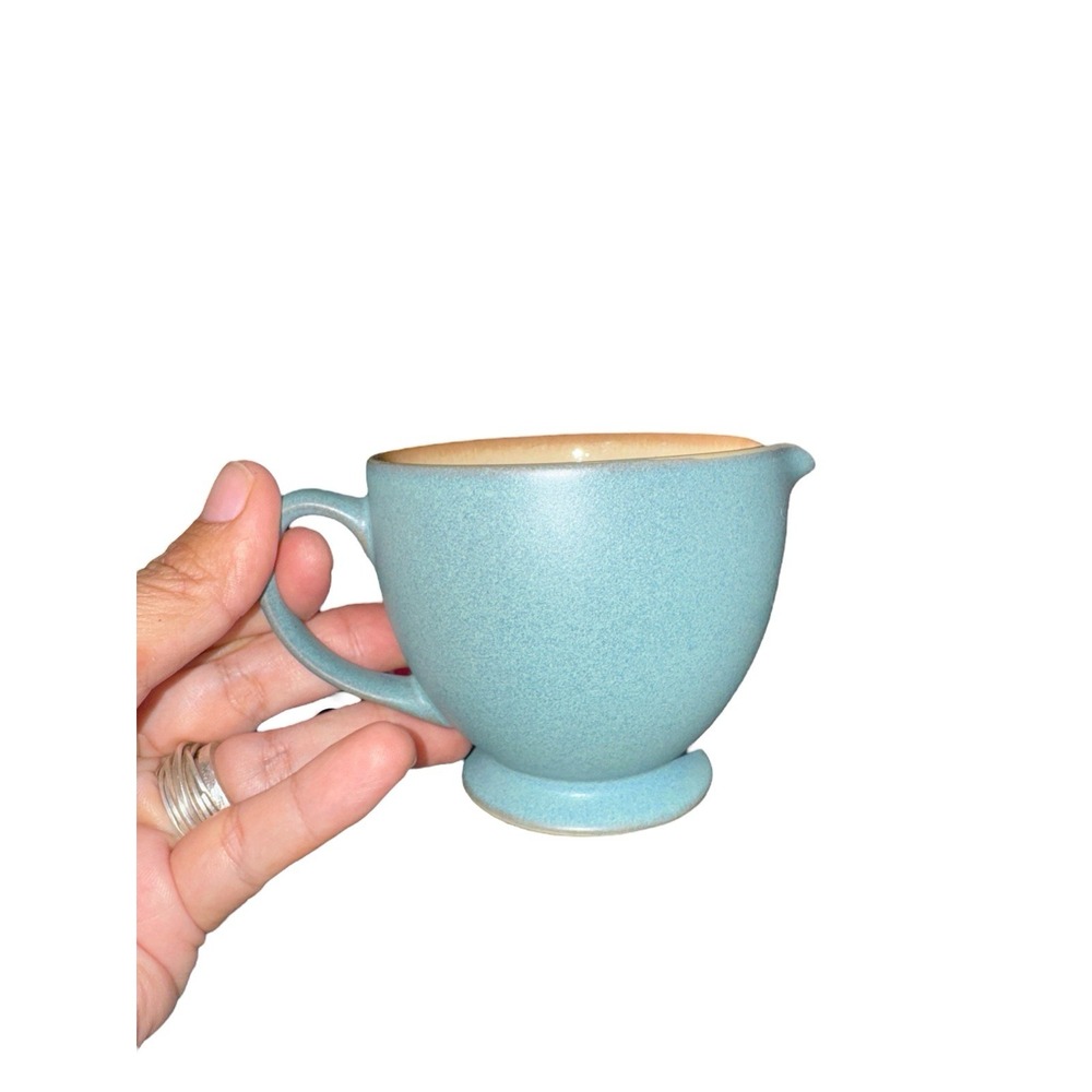 Denby Langley Luxor 8oz Creamer Green Sand MINT 2 3/4" England Vtg - Picture 6 of 6